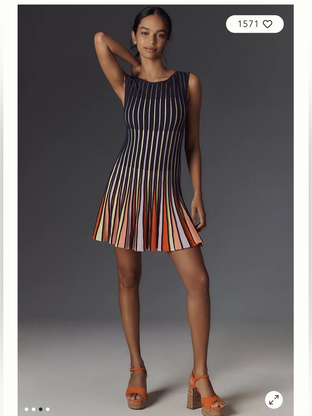 Anthropologie Maeve Boat-Neck Fit & Flare Knit Mini Dress size XS NWT - Picture 11 of 12